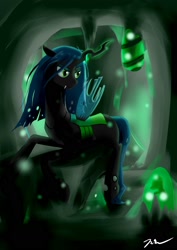 Size: 1200x1694 | Tagged: safe, artist:camaine, queen chrysalis, changeling, changeling queen, female, solo