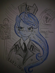 Size: 960x1280 | Tagged: safe, artist:lawrencexviii, princess luna, alicorn, pony, company of heroes, solo, soviet