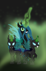 Size: 4195x6500 | Tagged: dead source, safe, artist:theshadowstone, queen chrysalis, changeling, changeling queen, absurd resolution, female, magic, pose