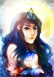 Size: 1502x2124 | Tagged: safe, artist:koveliana, princess luna, human, humanized, light skin, solo