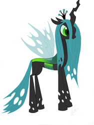 Size: 1642x2184 | Tagged: safe, artist:blindfaith-boo, queen chrysalis, changeling, changeling queen, simple background, solo, vector, white background