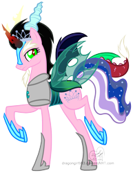 Size: 1081x1402 | Tagged: dead source, safe, artist:diigii-doll, diamond tiara, discord, king sombra, nightmare moon, queen chrysalis, oc, changeling, changeling queen, pony, unicorn, meme, simple background, solo, tiara ultima, transparent background, vector