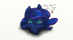 Size: 850x470 | Tagged: safe, artist:plavileptir, princess luna, alicorn, pony, female, heart, horn, mare, solo