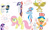 Size: 801x481 | Tagged: safe, artist:shuffle001, derpibooru import, angel bunny, applejack, derpy hooves, fluttershy, gilda, rainbow dash, rarity, twilight sparkle, earth pony, griffon, pegasus, pony, unicorn, 4th of july, female, fireworks, hat, mare, muffin, rocket, united states, wahaha