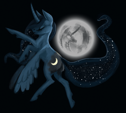 Size: 2135x1911 | Tagged: safe, artist:hoofboot, princess luna, alicorn, pony, mare in the moon, moon, solo