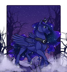 Size: 700x750 | Tagged: safe, artist:jaderiot, princess luna, alicorn, pony, detailed background, female, mare, solo