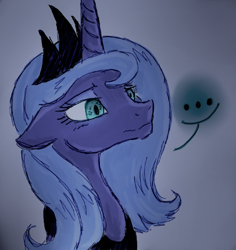 Size: 520x550 | Tagged: safe, artist:remains, princess luna, alicorn, pony, ..., disappointed, female, floppy ears, mare, reaction image, s1 luna, solo