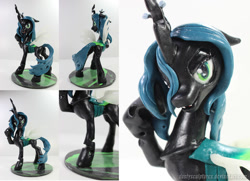 Size: 900x650 | Tagged: safe, artist:dustysculptures, queen chrysalis, changeling, changeling queen, female, horn, sculpture, solo