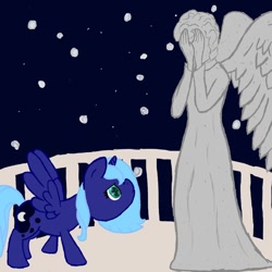 Size: 894x894 | Tagged: safe, princess luna, alicorn, pony, doctor who, female, mare, this will end in death, weeping angel