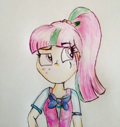 Size: 872x917 | Tagged: safe, artist:tanitiupi14, sour sweet, equestria girls, friendship games, solo, traditional art