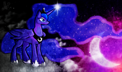 Size: 1436x846 | Tagged: safe, artist:thepipefox, princess luna, alicorn, pony, detailed background, female, mare, solo