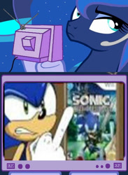 Size: 438x599 | Tagged: safe, princess luna, alicorn, pony, exploitable meme, meme, obligatory pony, sonic the hedgehog (series), sonic x, tv meme