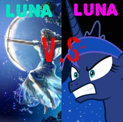 Size: 1599x1585 | Tagged: safe, princess luna, alicorn, pony, angry, arrow, bow (weapon), bow and arrow, fight, weapon