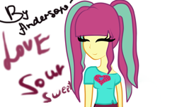 Size: 1085x660 | Tagged: safe, artist:twiandersonsparkle, sour sweet, equestria girls, alternate hairstyle, solo