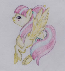 Size: 1101x1200 | Tagged: safe, artist:marta4708, sour sweet, pegasus, pony, equestria girls, friendship games, equestria girls ponified, ponified, solo, traditional art