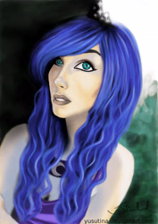 Size: 2480x3508 | Tagged: safe, artist:yusutina, princess luna, human, humanized, light skin, solo