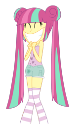 Size: 1200x1900 | Tagged: safe, artist:luckyclau, sour sweet, equestria girls, clothes, socks, solo, striped socks