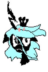 Size: 363x548 | Tagged: safe, artist:prot, queen chrysalis, changeling, changeling queen, cute, fangs, looking at you, pixel art, portrait, smiling, solo, sprite