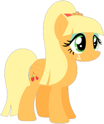 Size: 1024x1218 | Tagged: safe, artist:ra1nb0wk1tty, derpibooru import, applejack, sour sweet, earth pony, pegasus, pony, equestria girls ponified, female, freckles, mare, ponified, recolor, simple background, solo, transparent background