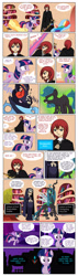 Size: 1016x3600 | Tagged: safe, artist:crydius, applejack, queen chrysalis, rainbow dash, twilight sparkle, changeling, changeling queen, earth pony, pegasus, pony, comic, crossover, demongo, double, kairi, kingdom hearts, samurai jack, skullgirls