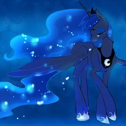 Size: 660x660 | Tagged: safe, artist:pasikon, princess luna, alicorn, pony, female, horn, mare, simple background, solo