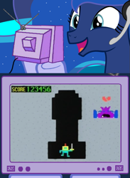 Size: 563x769 | Tagged: safe, princess luna, alicorn, pony, aqua teen hunger force, exploitable meme, gamer luna, gorgatron, meme, moon master, obligatory pony, tv meme