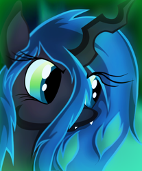 Size: 500x604 | Tagged: safe, artist:silarisa, queen chrysalis, changeling, changeling queen, nymph, bust, cute, cutealis, female, filly, filly queen chrysalis, foal, solo, younger