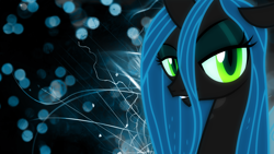 Size: 1920x1080 | Tagged: safe, artist:bluedragonhans, artist:kooner-cz, edit, queen chrysalis, changeling, changeling queen, bedroom eyes, looking at you, solo, vector, wallpaper, wallpaper edit