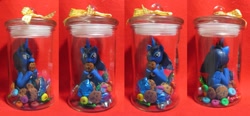 Size: 1280x596 | Tagged: safe, artist:atelok, princess luna, alicorn, pony, cookie, craft, food, jar, photo, pony in a bottle