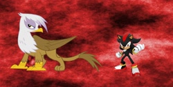 Size: 1246x628 | Tagged: safe, artist:hedgehogninja94, derpibooru import, gilda, griffon, copy and paste, crossover, fanfic, shadow, sonic the hedgehog (series)