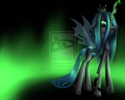 Size: 900x725 | Tagged: safe, artist:antych, queen chrysalis, changeling, changeling queen, female, green eyes, horn, solo