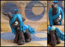 Size: 800x582 | Tagged: safe, artist:antych, queen chrysalis, changeling, changeling queen, brushable, custom, filly, toy