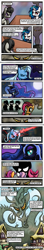 Size: 1240x7016 | Tagged: safe, artist:rambopvp, apple bloom, babs seed, discord, dj pon-3, nightmare moon, octavia melody, princess luna, scootaloo, sweetie belle, trixie, vinyl scratch, alicorn, earth pony, pony, alicorn amulet, blight, comic, cutie mark crusaders, dc comics, discorded, john constantine, justice league dark, magic