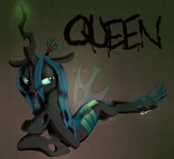 Size: 1613x1477 | Tagged: safe, artist:sion, queen chrysalis, changeling, changeling queen, female, green eyes, horn, solo