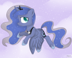 Size: 2300x1842 | Tagged: safe, artist:meotashie, princess luna, alicorn, pony, female, horn, mare, simple background, solo