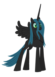 Size: 759x1052 | Tagged: safe, artist:lonewolf3878, queen chrysalis, alicorn, changeling, changeling queen, pony, ponified, redesign, solo, species swap