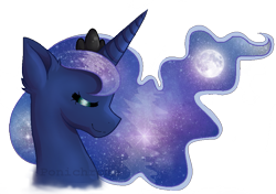 Size: 849x596 | Tagged: safe, artist:queensmil3y, princess luna, alicorn, pony, bust, eyes closed, female, horn, jewelry, mare, portrait, profile, regalia, simple background, smiling, solo, tiara, transparent background