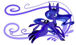 Size: 1024x607 | Tagged: safe, artist:swagliad, princess luna, alicorn, pony, female, horn, mare, simple background, solo, transparent background