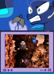 Size: 563x769 | Tagged: safe, princess luna, alicorn, pony, donkey kong, donkey kong country, donkey kong country 3, exploitable meme, gamer luna, meme, nintendo, obligatory pony, rage, rareware, rocket rush, tv meme