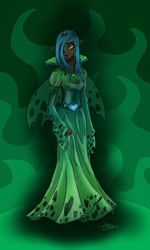 Size: 575x960 | Tagged: safe, artist:yourdarkesthorror, queen chrysalis, changeling, changeling queen, human, crystal heart, elf ears, female, humanized, solo