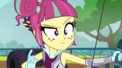 Size: 1100x618 | Tagged: safe, screencap, sour sweet, equestria girls, friendship games, freckles, solo