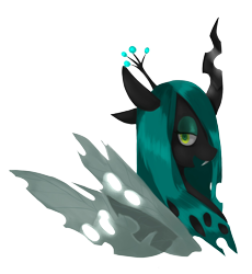 Size: 2000x2176 | Tagged: safe, artist:mokscha, queen chrysalis, changeling, changeling queen, female, green eyes, horn, solo