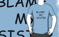 Size: 556x350 | Tagged: safe, princess luna, barely pony related, blame my sister, clothes, comic, comic book, comic sans, cosplay, luna's shirt, magic shirt, real, redbubble, t-shirt