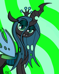 Size: 635x799 | Tagged: safe, artist:jay muniz, queen chrysalis, changeling, changeling queen, female, solo