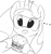 Size: 1125x1185 | Tagged: safe, artist:riskii, princess luna, alicorn, pony, ..., burger, food, hamburger, monochrome, ponies eating meat, solo