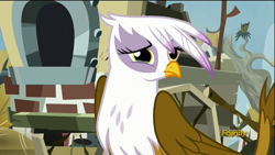 Size: 1920x1080 | Tagged: safe, derpibooru import, screencap, gilda, griffon, the lost treasure of griffonstone, crying, discovery family logo, solo