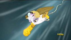 Size: 1920x1080 | Tagged: safe, derpibooru import, screencap, gilda, griffon, the lost treasure of griffonstone, abysmal abyss, discovery family logo, falling, hard hat, hat, rope, solo, speed lines