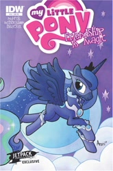 Size: 500x758 | Tagged: safe, artist:agnesgarbowska, idw, princess luna, alicorn, pony, cover, mask, solo