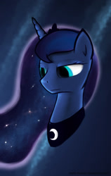 Size: 1018x1615 | Tagged: safe, artist:makc-hunter, princess luna, alicorn, pony, bust, female, horn, mare, solo