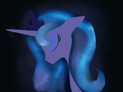 Size: 800x600 | Tagged: safe, artist:fraida94, princess luna, alicorn, pony, female, horn, mare, simple background, solo